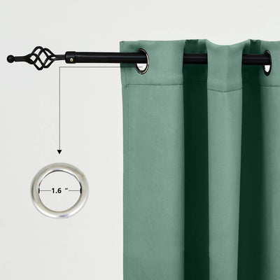 Outdoor Curtains Waterproof Grommet Top & Bottom 1 Panel - Green