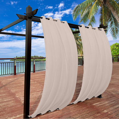 Outdoor Curtains Waterproof Grommet Top & Bottom 1 Panel - Peach
