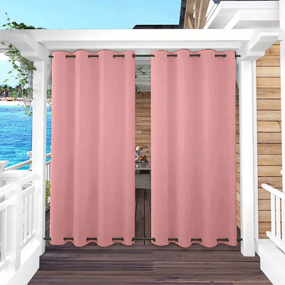 Outdoor Curtains Waterproof Grommet Top & Bottom 1 Panel - Pink