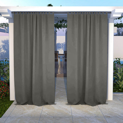 Outdoor Curtains Waterproof Tab Top 1 Panel - Charcoal