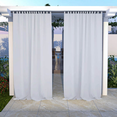 Outdoor Curtains Waterproof Tab Top 1 Panel - Greyish White