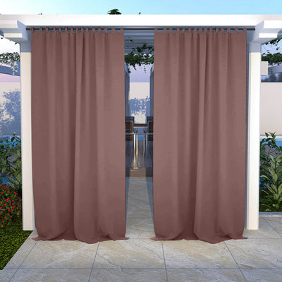 Outdoor Curtains Waterproof Tab Top 1 Panel - Light Brown