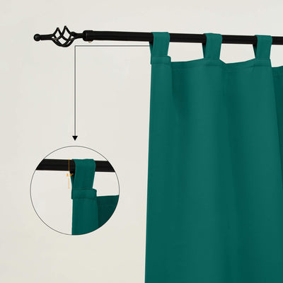 Outdoor Curtains Waterproof Tab Top 1 Panel - Forest Green