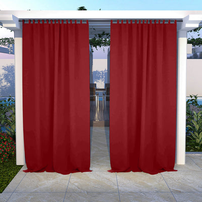 Outdoor Curtains Waterproof Tab Top 1 Panel - Red