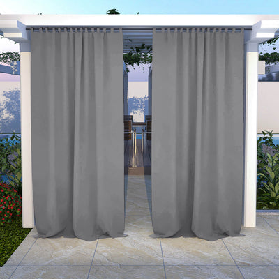 Outdoor Curtains Waterproof Tab Top 1 Panel - Light Gray